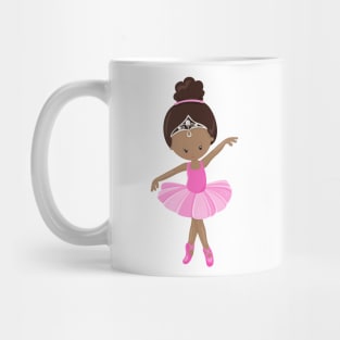 African American Ballerina, Pink Tutu, Ballet Girl Mug